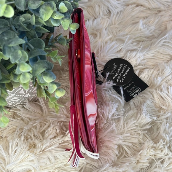 K. Carroll Pink Swirls Crossbody with RFID Protected Card Slots - Picture 3 of 11